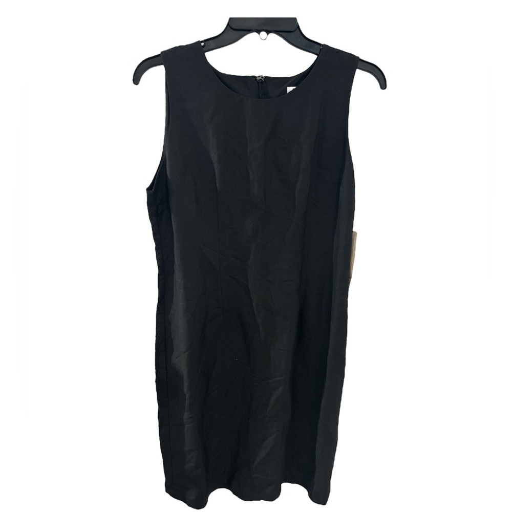 NWT Vintage Jennifer Eden Black Knee-Length Sheath Sleeveless Dress Size 12‎